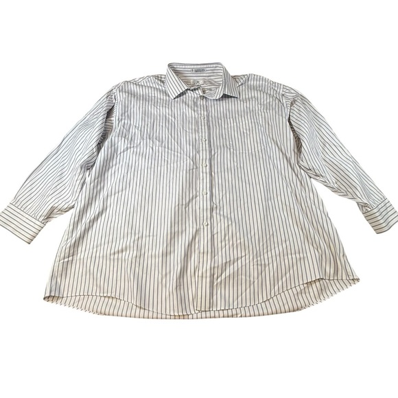 enro Other - Enro Shirt Blue 100% Cotton Striped Button Up Mens 19 (34/35) Big